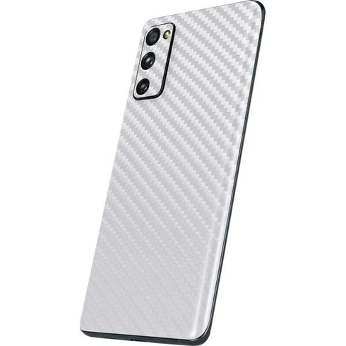 White Carbon Fiber Specialty Texture Material Galaxy S20 Fan Edition Skin